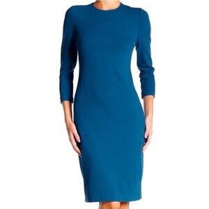 Vince Teal Knee Length Sheath Dress